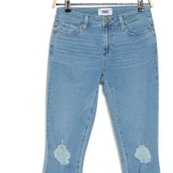 PAIGE Skyline Ankle Peg Jeans - ELLA DESTRUCTED - Picture 1 of 3